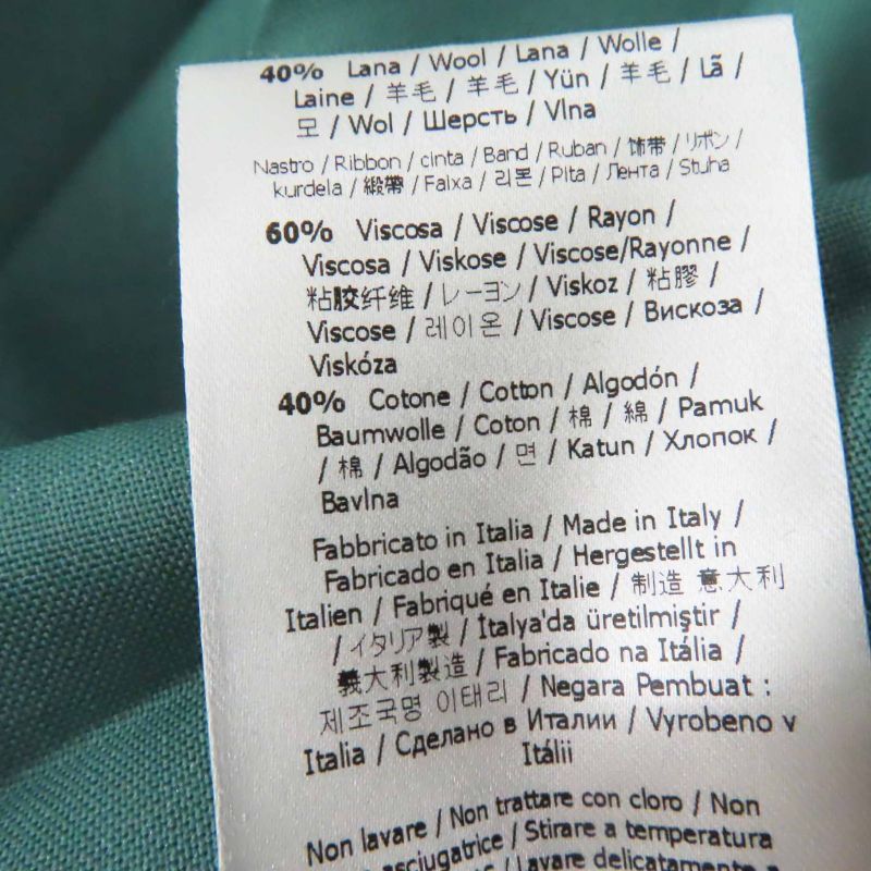 Fendi 2019 Fq7073 Mohair Wool Long Length Pleated Skirt Green 40 Made In Italy