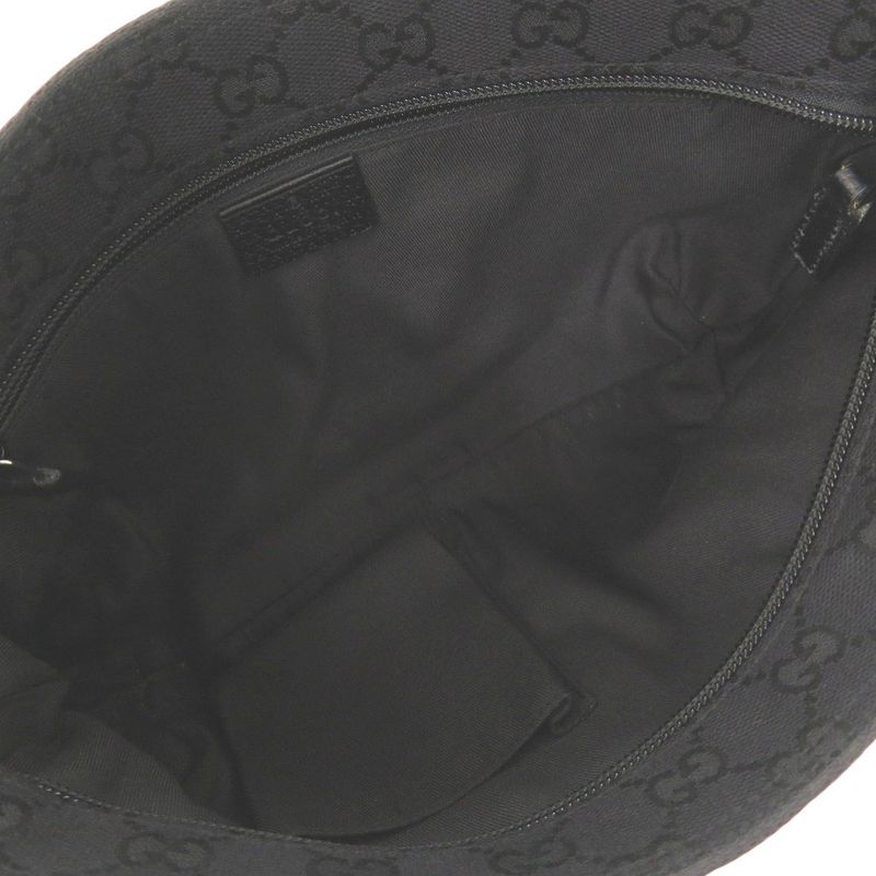 Gucci Sherry Line 189749 GG Canvas Leather Black Shoulder Bag Black 1412 Gucci