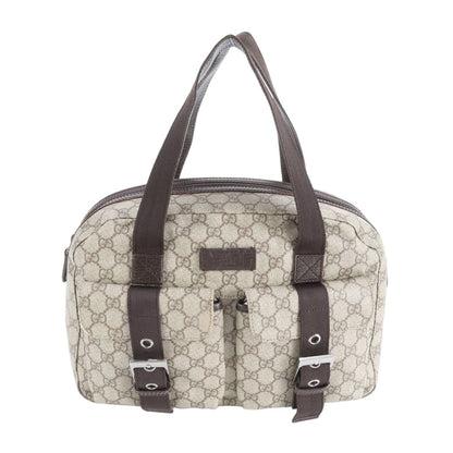 Gucci GG Supreme Leather Tote Shoulder Hand Brown