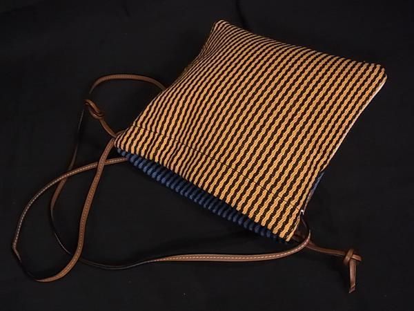 Loewe Pauraz Ibiza Anagram Canvas Stripe Shoulder Bag Crossbody Ivory