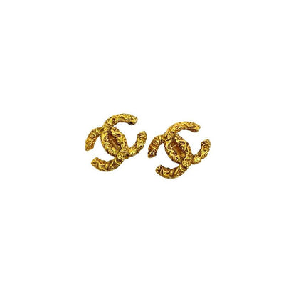 Chanel Vintage Coco Mark Motif Earrings Ear Cuff Accessory 93A