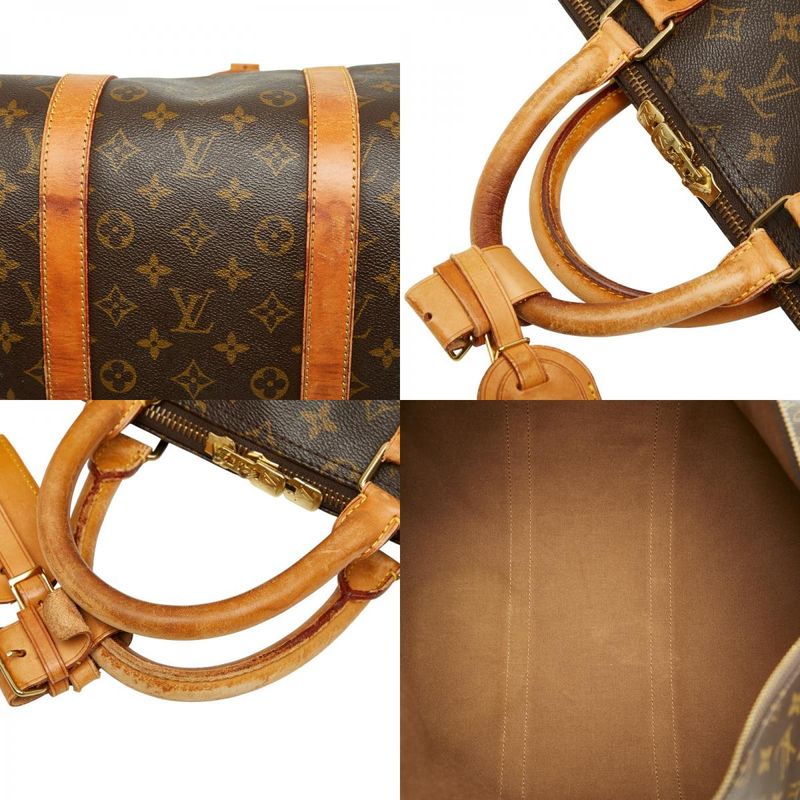 Louis Vuitton Monogram Keepall 55 Boston Bag Travel Bag M41424 Brown PVC
