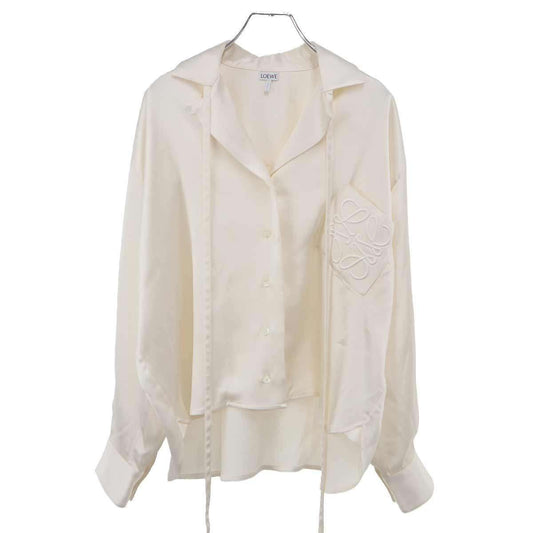 Loewe Anagram Pocket Satin Shirt Ivory 34