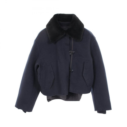 Hermes Short Modular Black Navy Cashmere Double Face Jacket &