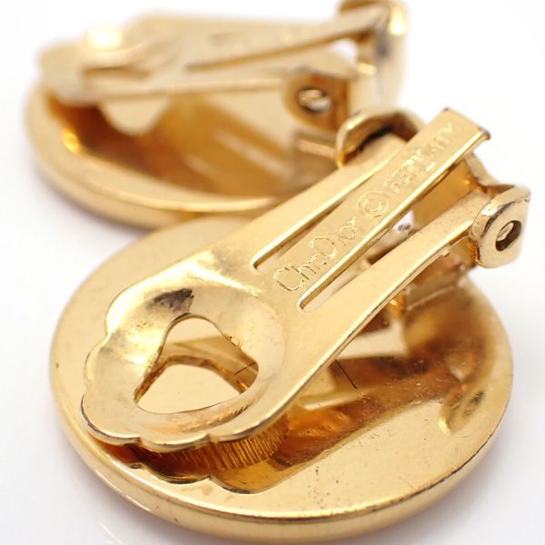 Christian Dior Earring GP Round Dior Logo Germany Gold Christian Dior