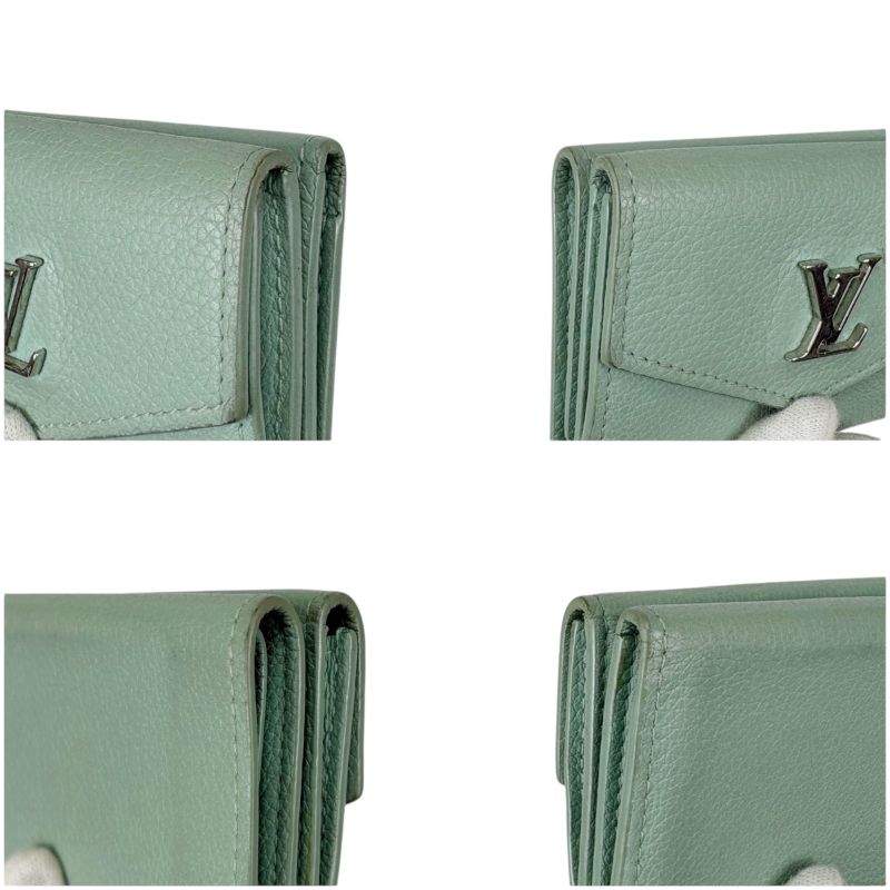 Louis Vuitton Portefeuille Lock Me Trifold Wallet Mini Wallet Light Green