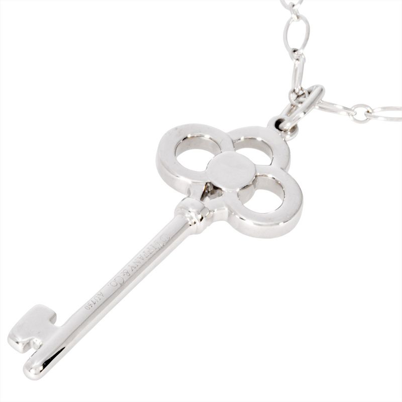 Tiffany & Co Tiffany & Co Crown Key Necklace Diamond 18K White Gold 64g White