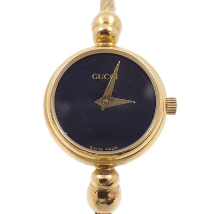 Gucci Breath Watch Quartz Gold Black Dial Wire