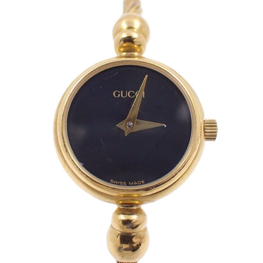 Gucci Breath Watch Quartz Gold Black Dial Wire