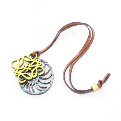 Loewe Charm Anagram Yellow Tan Leather Keychain