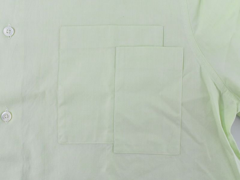 Authentic Hermes Cotton Shirt Short Sleeve Tops Lime Green Men's Clothing