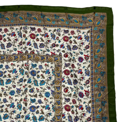 Celine Large Scarf 100% Silk Floral Pattern Green — view 3
