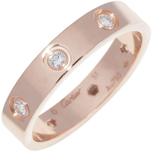 Cartier Ring 18K Pink Gold 8P Diamonds (total 019ct) Love Ring Small Model Mini