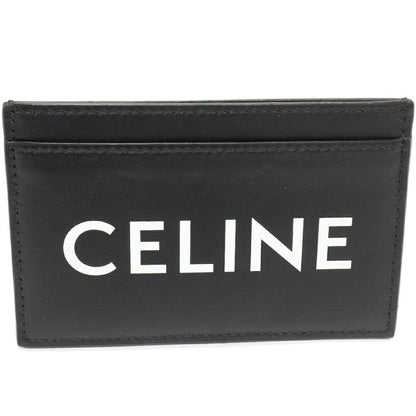 Celine Card Case Passcase Logo Card Case Card Holder Smooth Calfskin Black