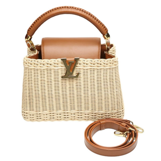 Louis Vuitton Capucines BB Leather Rattan Shoulder Bag