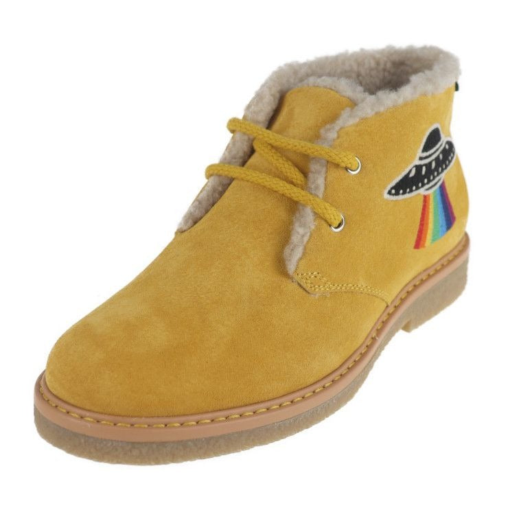 Gucci Boots Suede Mustard Yellowish Angry Cat UFO