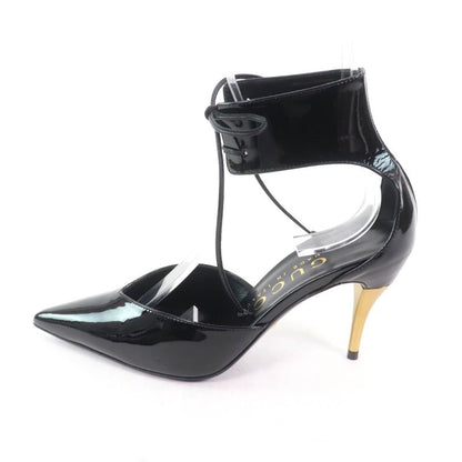 Gucci 721045 Pointed Toe Patent Leather Pumps Black 36 With Box And Storage Bag