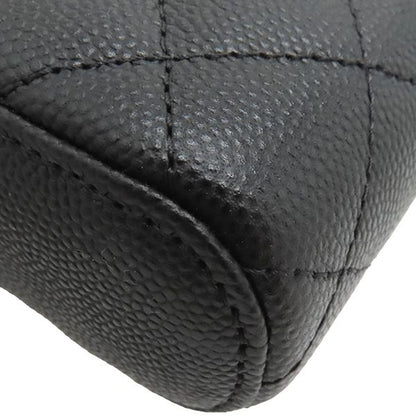 Chanel Shoulder Bag Matelasse Small Vanity Bag Caviar Skin Black Gold Hardware