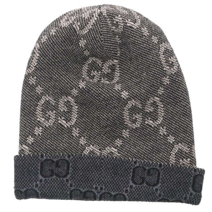 Gucci 716585 4gad0 GG Pattern Wool Knit Hat Men's M