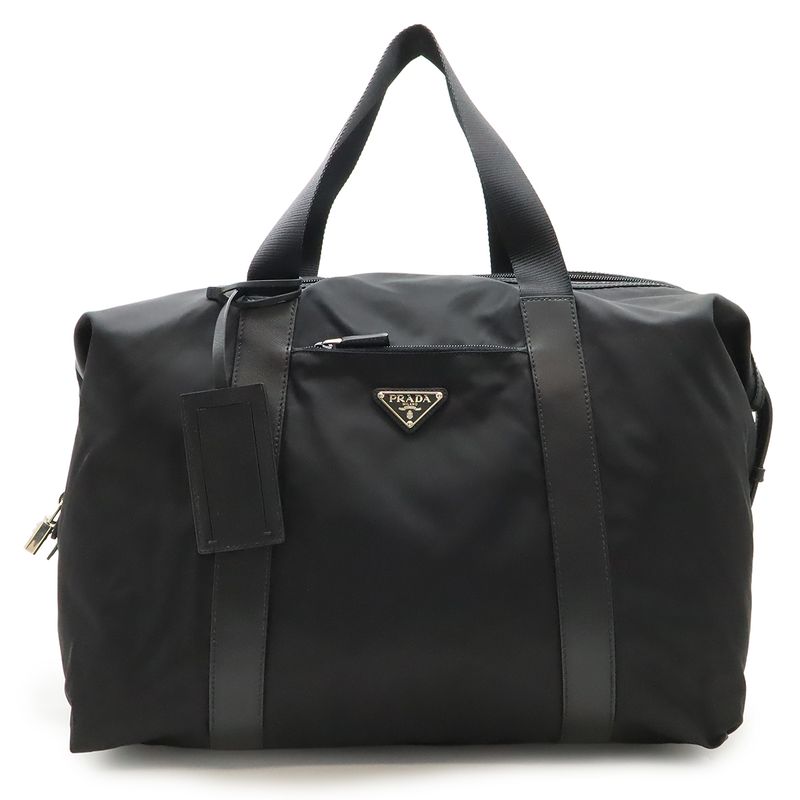 Prada Triangle Logo Boston Bag Travel Bag Travel Cabasn Large Tote Nylon