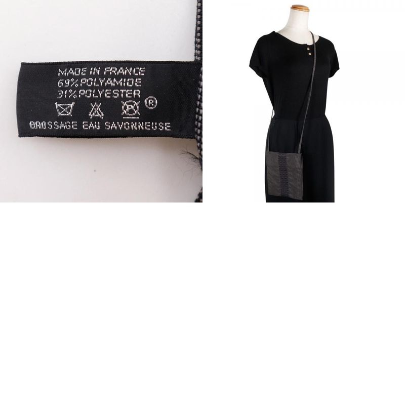 Hermes Mini Pochette Airline Nylon Canvas Gray Unisex Shoulder Bag