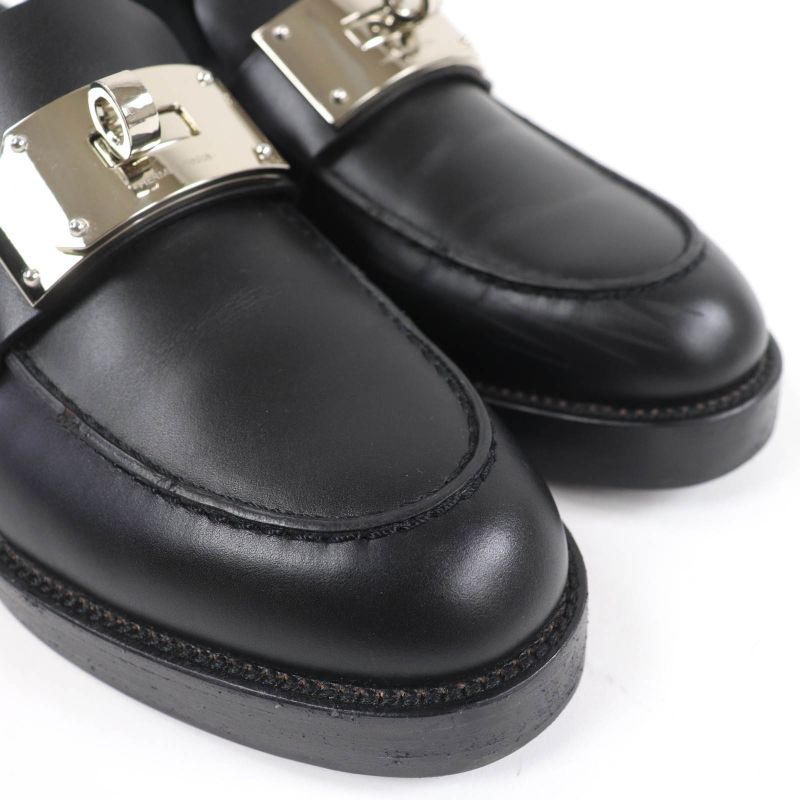 Hermes 2023 232075z Moccasin Hot Silver Hardware Kelly Buckle Leather Loafer