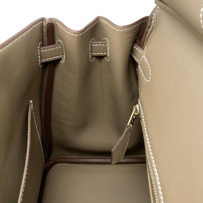 Hermes Handbag Birkin 25 W Engraved Swift Etoupe Glaze Gold Hardware Hermes