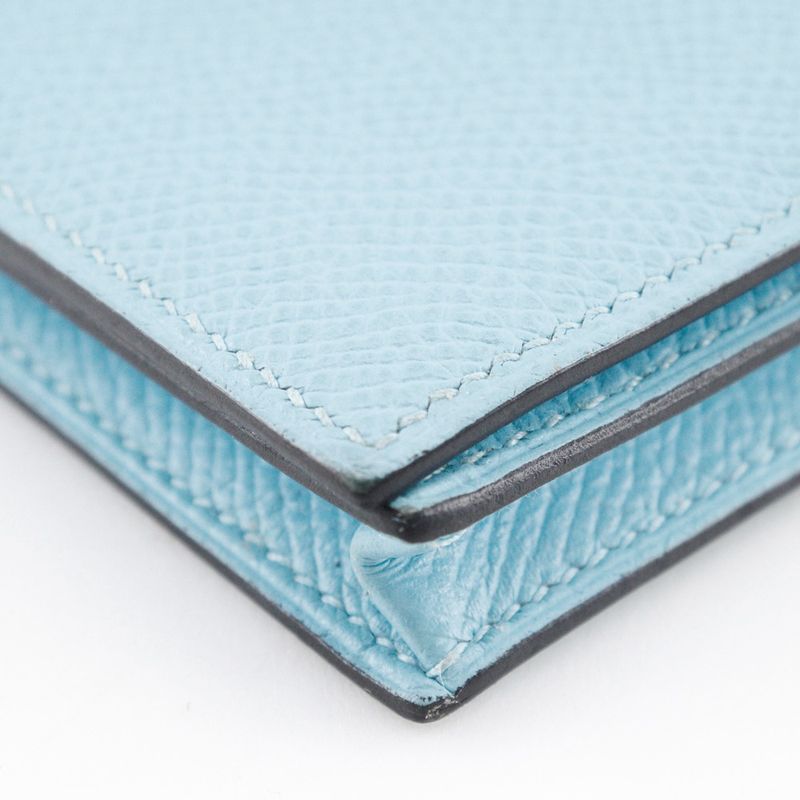 Hermes Bearn Souffle Vaux Epson Light Blue A Ladies Long Wallet