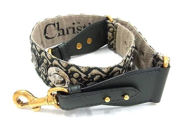 Christian Dior Trotter Embroidery Canvas Bag Shoulder Strap Green