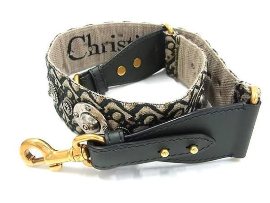 Christian Dior Trotter Embroidery Canvas Bag Shoulder Strap Green