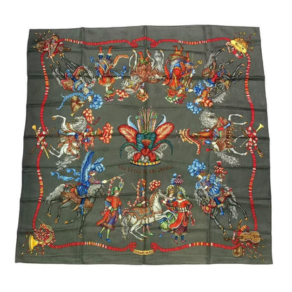 Hermes Scarf Carre 90 Silk les Fetes du Roi Soleil Celebration of the Yang King