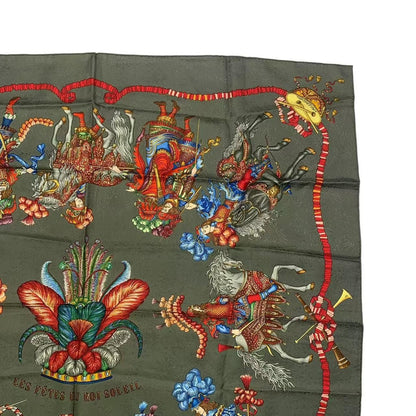 Hermes Scarf Carre 90 Silk les Fetes du Roi Soleil Celebration of the Yang King — view 3