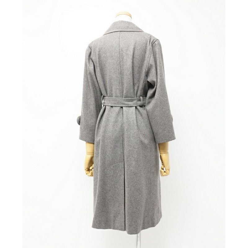 Celine Vintage Stainless Steel Collar Coat Belted Long Logo Buttons — view 2