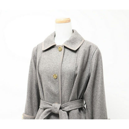 Celine Vintage Stainless Steel Collar Coat Belted Long Logo Buttons — view 3