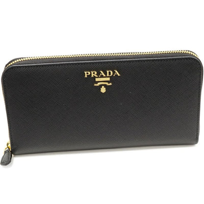 Prada Round Zipper Long Wallet With Change Pocket Saffiano Multicolor Zip
