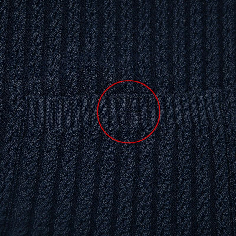 Chanel Knit Dress P59258 38 Cotton Wool Navy