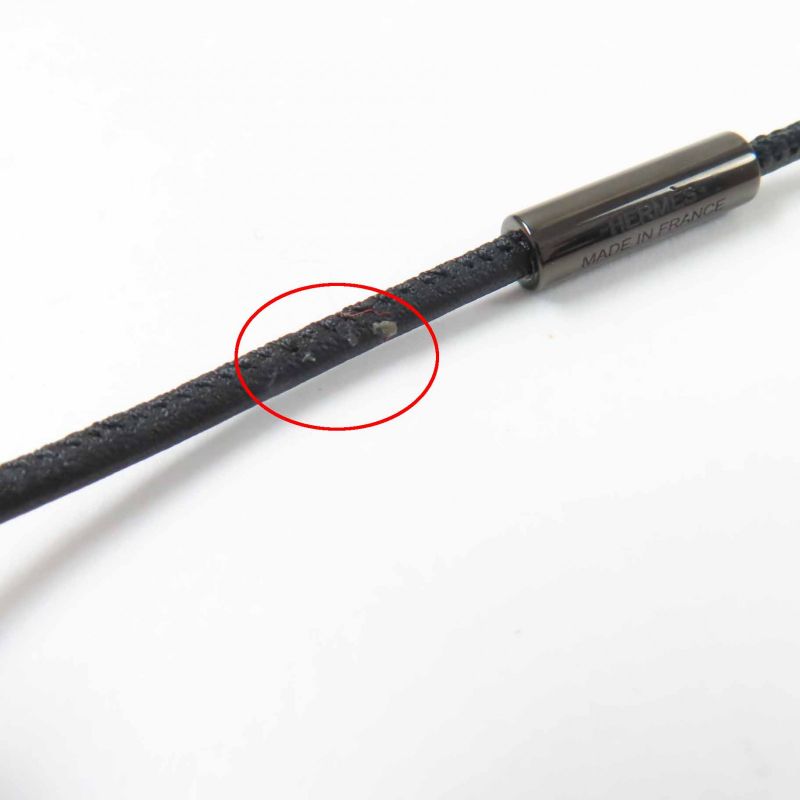 Hermes Tattersall PM Buckle Workshop Necklace Pendant GP Enamel Blue Beige