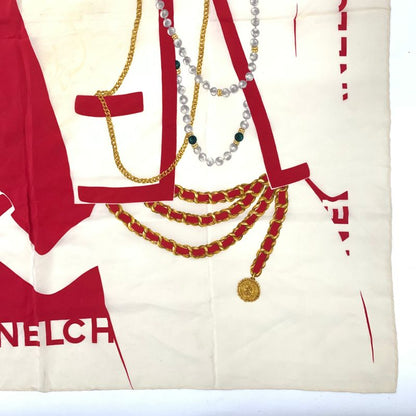 Chanel Scarf Mademoiselle Silhouette Red Off-white Logo Bijoux Necklace Jewelry