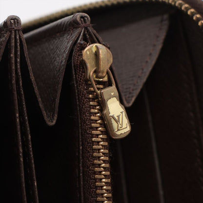 Louis Vuitton Damier Zippy Wallet Round Zip Wallet Long Wallet N60015 Ebène