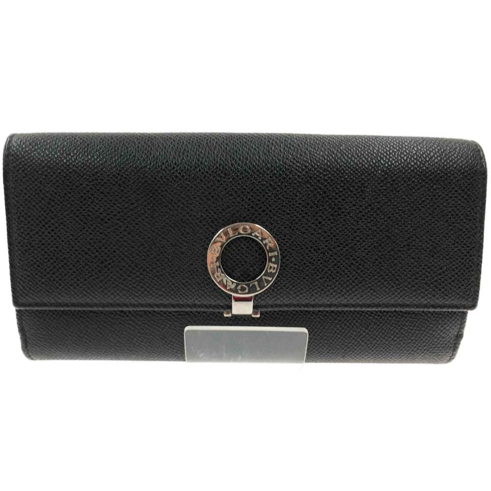 Bvlgari Bvlgari Bvlgari W Hook Long Wallet Silver Hardware 30416 Black