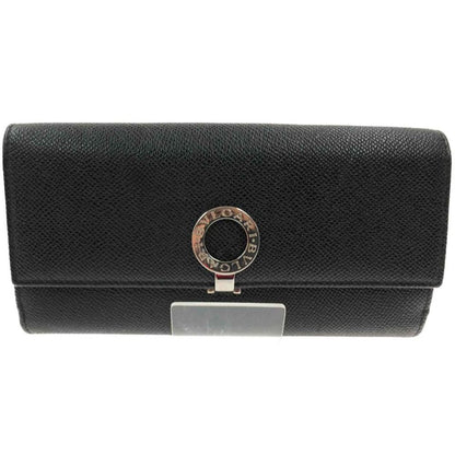 Bvlgari Bvlgari Bvlgari W Hook Long Wallet Silver Hardware 30416 Black