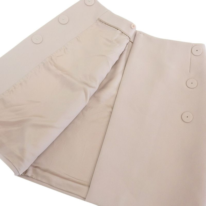 Prada 2020item Stretch Wool Knee Length Wrap Skirt 36 Women's Beige Pink