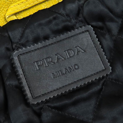 Prada 2021 Upw416 Calfskin Triangle Logo Charm Padded Double Riders Jacket