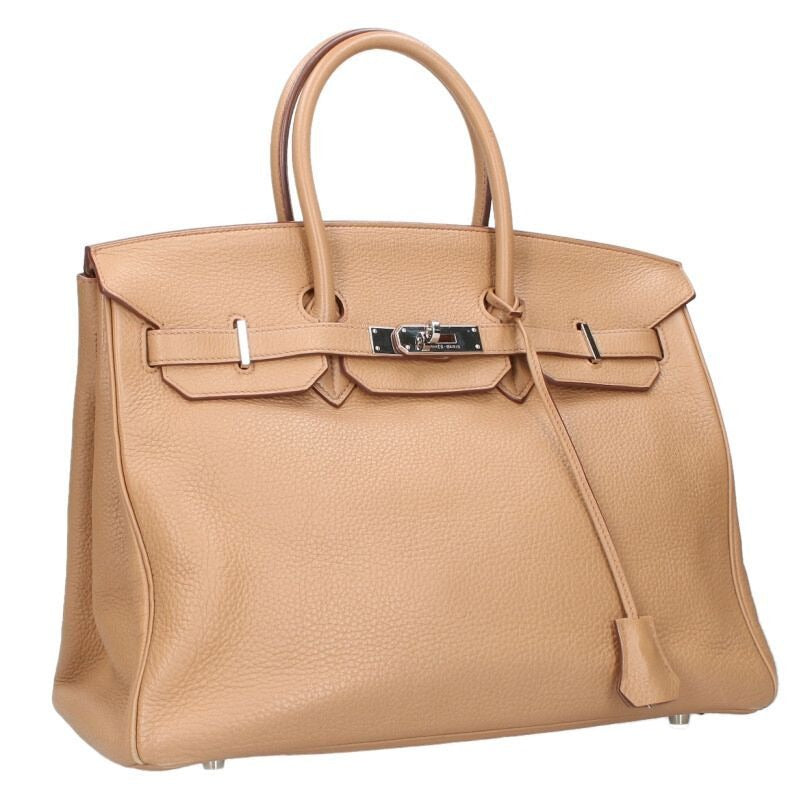 Hermes Birkin 35 Taurillon Clemence Tabac Camel Handbag