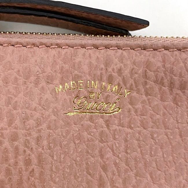 Gucci Coin Case With Key Ring Pink 368879 Excellent Condition Preowned Leather