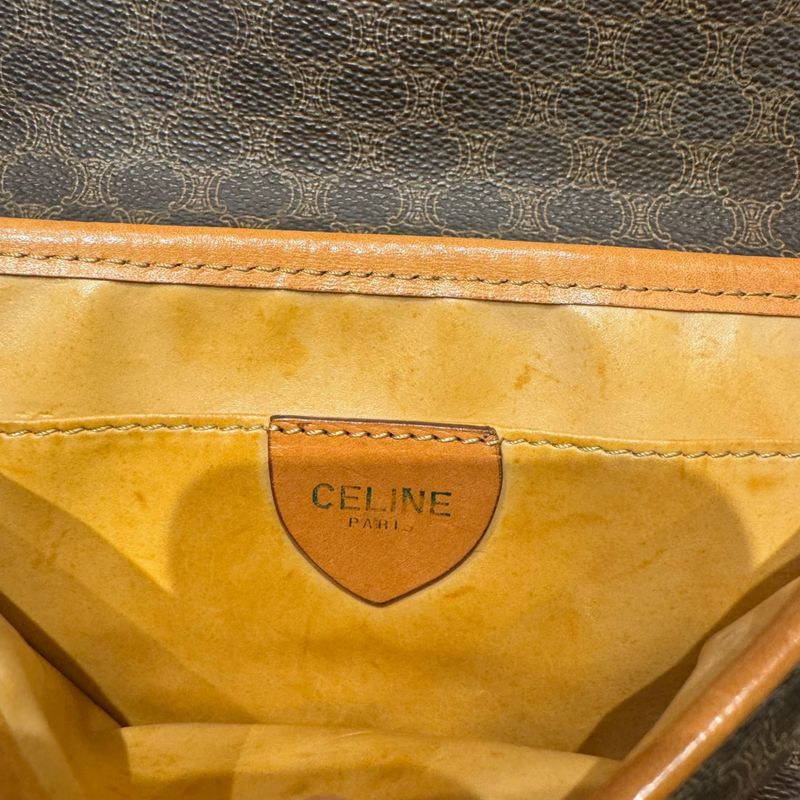 Celine - F 09 Vintage Macadam Shoulder Bag Women Brown FREE