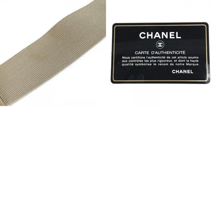 Chanel Shoulder Bag Clover Logo Leather / Canvas Black