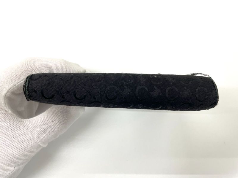 Celine Old Celine Vintage C Macadam Allover Jacquard And Leather Trifold Wallet