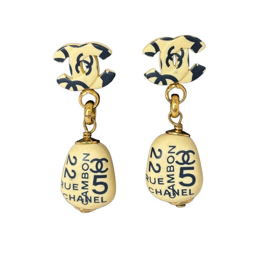 Chanel Cambon Wooden Earrings