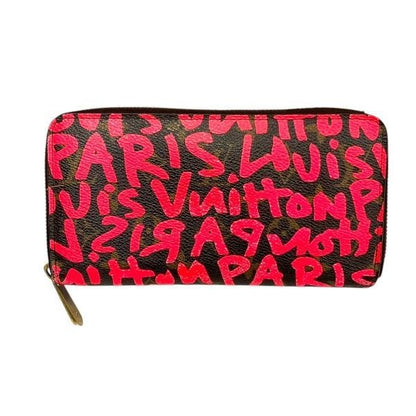 Louis Vuitton Monogram Graffiti Zippy Wallet Brown Pink